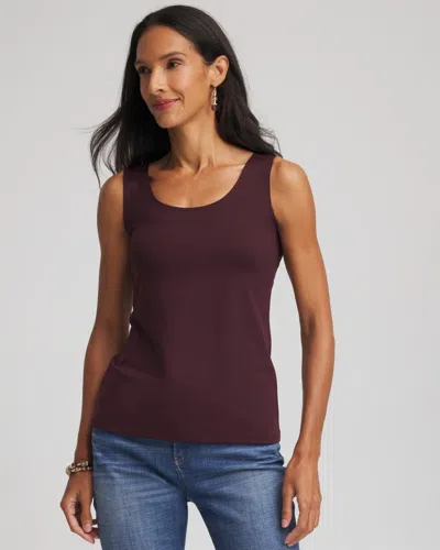 Chico's Microfiber Tank In Night Bloom In Purple