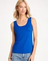Chico's Microfiber Tank In Planetary Blue In Planetary Blue