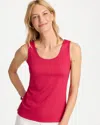 Chico's Microfiber Tank In Raspberry In Pink