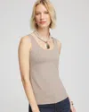 Chico's Microfiber Tank In Rocky Mountain In Neutral