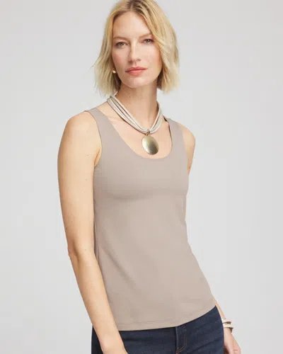 Chico's Microfiber Tank In Rocky Mountain In Neutral