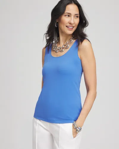 Chico's Microfiber Tank Top In Blue Size 20/22 |  In Blue Pearl