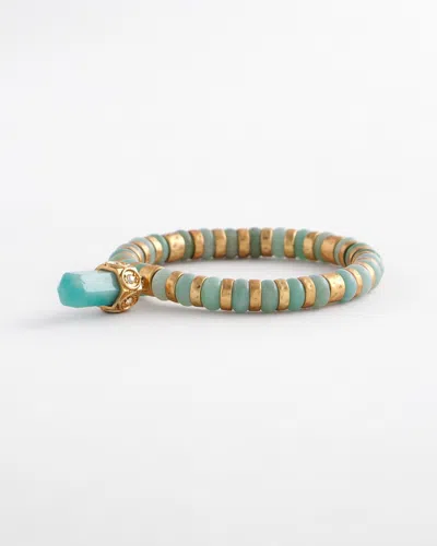 Chico's Mint Stone Bead Stretch Bracelet |  In Light Green
