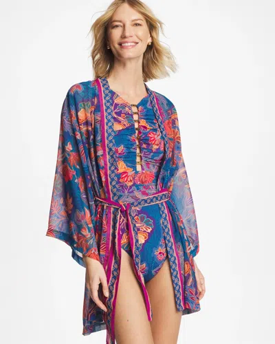Chico's Miraclesuit Decoupage Kimono In Multi