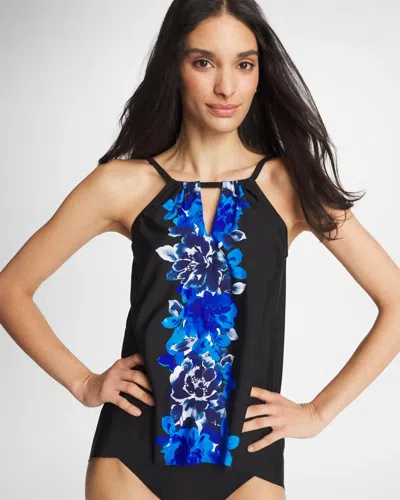 Chico's Miraclesuit Ombra Fiore Tankini In Black