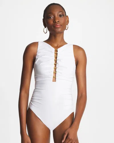 Chico's Miraclesuit Razzle Dazzle Swizzle One Piece In White