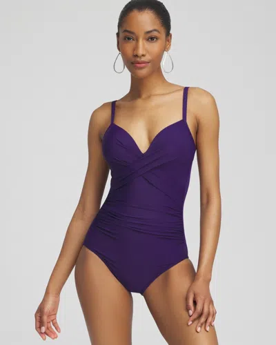 Chico's Miraclesuit Rock Solid Captivate One Piece In Purple Size 10 |
