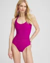 Chico's Miraclesuit Rock Solid Utopia One Piece Swimsuit In Pink Size 10 |  In Framboise
