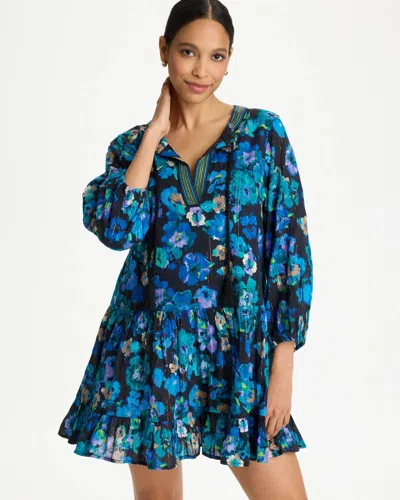 Chico's Miraclesuit Secret Garden Beach Dress In Blue