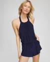 Chico's Miraclesuit Solid Piper Romper In Blue In Blue
