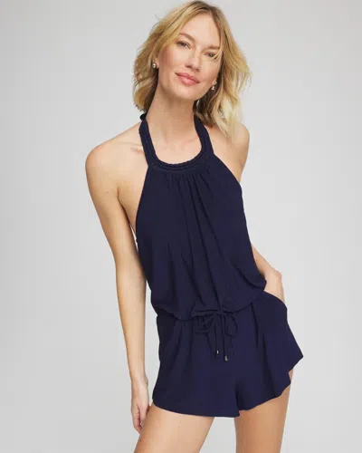 Chico's Miraclesuit Solid Piper Romper In Blue