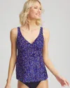Chico's Miraclesuit Spotlight Ayla Tankini Top In Purple Size 16 |  In Plum