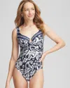 Chico's Miraclesuit Talavera Escape One Piece Swimsuit In Blue Size 16 |  In Midnight/white