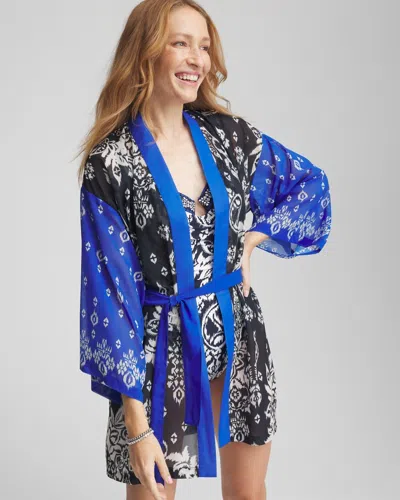 Chico's Miraclesuit Talavera Kimono In Blue Size Large |  In Midnight/white