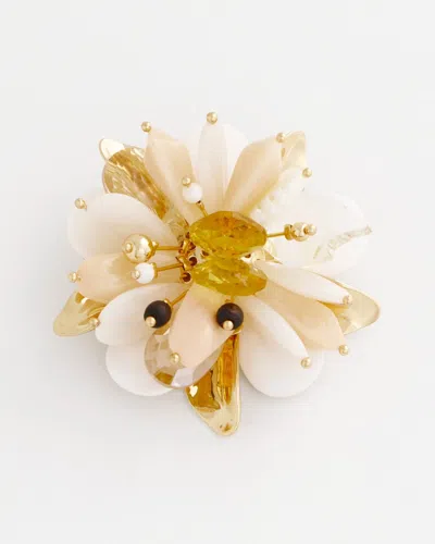 Chico's Mixed Media Flower Brooch |  In Neutral