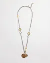 Chico's Mixed Metal Coin Pendant Necklace |  In Silver