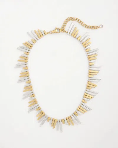 Chico's Mixed-metal Collar Necklace In Metallic