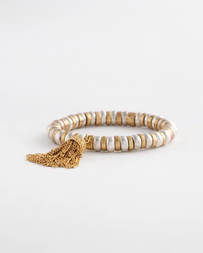 Chico's Mixed-metals Bead Stretch Bracelet |  In Mixed Metals