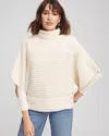 Chico's Mock Neck Dolman Sleeve Sweater Poncho In English Cream Size 16/18 |  In English Cream