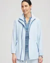 Chico's Mockneck Anorak Jacket In Crystal Springs Size Medium |  Zenergy In Crystal Springs