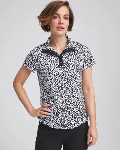 Chico's Mockneck Short-sleeve Top In Black Size 8/10 |  Zenergy Activewear