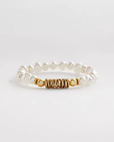 Chico's Modern Pearl Gold Tone Hero Bracelet |