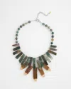 Chico's Moss Agate Bib Necklace |  In Multicolor