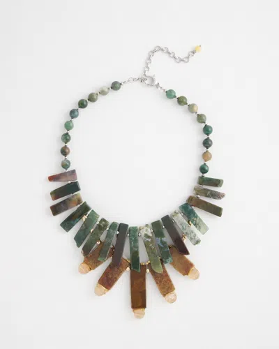 Chico's Moss Agate Bib Necklace |  In Multicolor