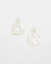CHICO'S MOTHER OF PEARL SQUARE EARRINGS | CHICO'S