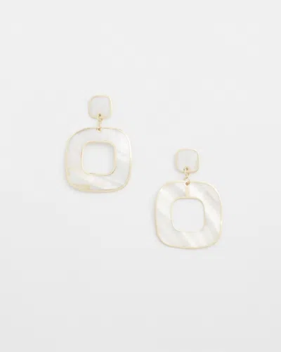 Chico's Mother Of Pearl Square Earrings |  In Gold