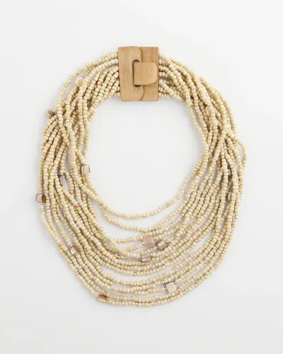 Chico's Multi-layered Bead & Collar Necklace In Neutral