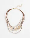 Chico's Multi-strand Beaded Bib Necklace |  In Mixed Metals