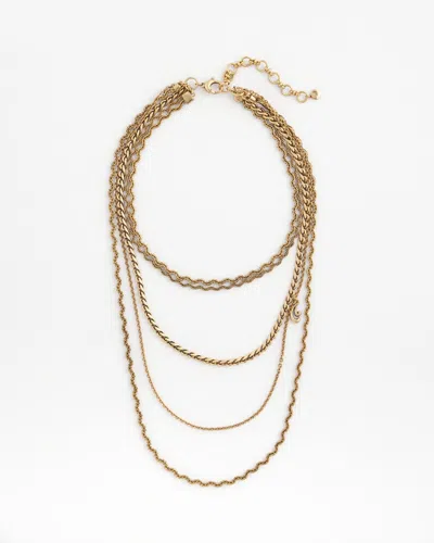 Chico's Multi Strand Gold Tone Necklace |