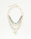 Chico's Multi Strand Ocean Charm Necklace |  In Blue Multi