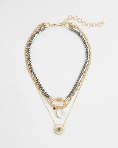 Chico's Multistrand Convertible Pendant Necklace |  In Mixed Metals