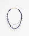 Chico's Multistrand Pearl & Blue Necklace |  In Blue/white