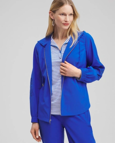 Chico's Double Knit Jacket In Turkish Sea Size Xxl |  Zenergy