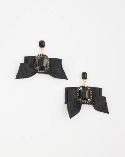 Chico's No Droop Black Bow Earrings |