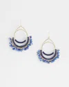 Chico's No Droop Blue Fringe Hoop Earrings |  In Blue