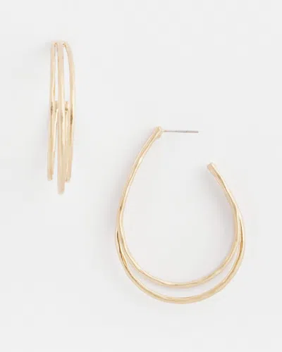 Chico's No Droop Brass Triple Hoop Earrings |  In Gold