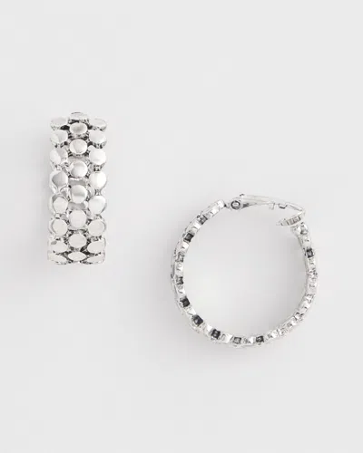 Chico's No Droop™ Clip-on Silver Hoop Earrings |