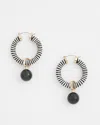 CHICO'S NO DROOP CONVERTIBLE BLACK & WHITE HOOP EARRING | CHICO'S