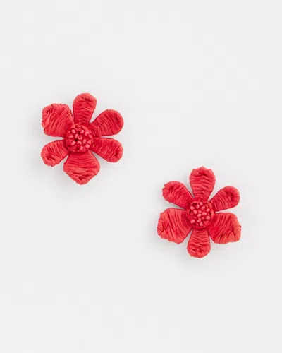 Chico's No Droop™ Coral Floral Stud Earrings |