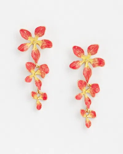 Chico's No Droop™ Coral Flower Drop Earrings |