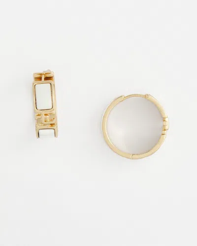 Chico's No Droop™ Ecru Cc Hoop Earrings |
