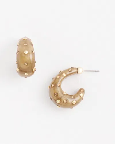 Chico's No Droop™ Embellished Resin Hoop Earrings |  In Neutral