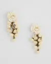 Chico's No Droop Flower & Conch Shell Earrings In White In White