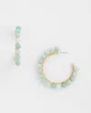 Chico's No Droop™ Genuine Amazonite Stone Hoop Earrings |  In Teal