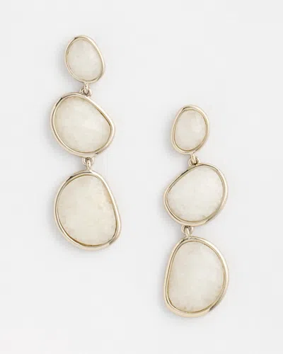 Chico's No Droop™ Genuine Jade Stone Drop Earrings |  In White