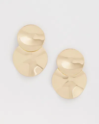 Chico's No Droop ™ Gold Tone Disc Drop Earrings |